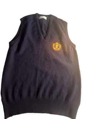 Lyle & Scott Royal County Down Golf Club V-Neck Knit Sweater Vest Navy Blue